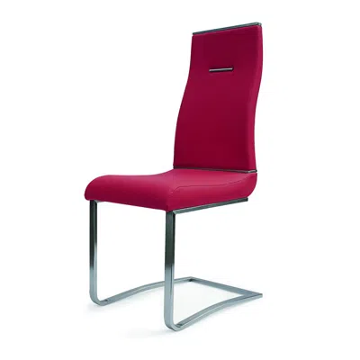 Creative Images Red Dining Chair With Brushed Stainless Steel, Set Of 2 In Pink
