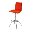 Creative Images Red Pu Seat,chrome Base Stool, Set Of 2