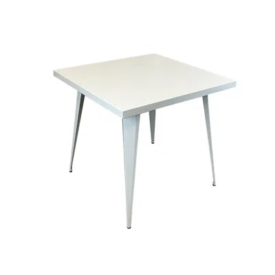 Creative Images Square Metal Top Dining Table W/ Metal Legs In White