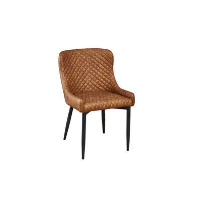 Creative Images Upholstered Dining Chair With Tufted Seat And Back, Cognac, Set Of 4 In Black