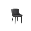 Creative Images Upholstered Dining Chair With Tufted Seat, Dark Gray, Set Of 4