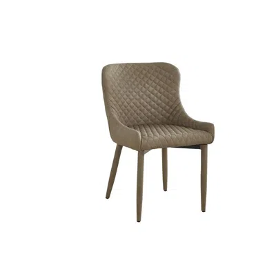 Creative Images Upholstered Dining Chair With Tufted Seat, Light Gray, Set Of 4 In Brown