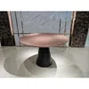 Creative Images Walnut Wood Top Dining Table W/black Powder Coating Base