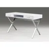 Creative Images White Top Desk With Two Drawers/chrome Base