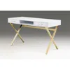 Creative Images White Top Desk With Two Drawers/gold Base