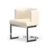 Creative Images Wingback Dining Chair In White Pu Seat, Chrome Base