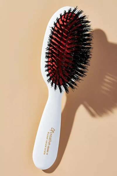 Creative Pro Hair Tools Classic Boar Bristle Pocket Brush In White