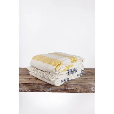 Creative Women 3 Panel Dotted Cotton Blanket In Yellow