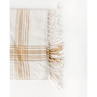 Creative Women Cabin Hatch Cotton Bath Towel In Beige