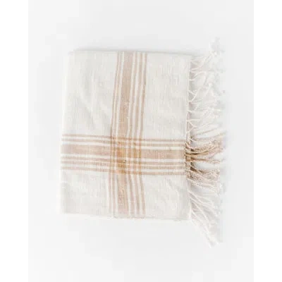 Creative Women Cabin Hatch Cotton Hand Towel In Beige