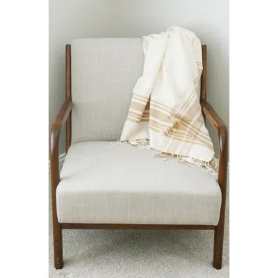 Creative Women Cabin Hatch Cotton Throw Blanket In White