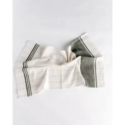 Creative Women Chelsea Cotton Tea Towel - Set Of 2 In Gray