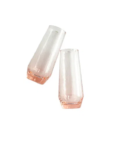 Creative Women Handblown Hammered Champagne Flutes, Set Of 2 In Transparent