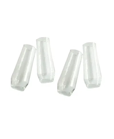 Creative Women Handblown Hammered Champagne Flutes, Set Of 4 In Transparent