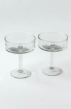 Creative Women Handblown Hammered Coupe Cocktail Glasses In Clear