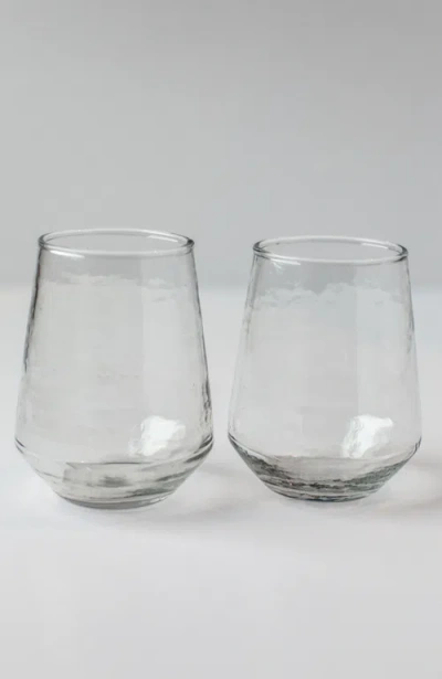 Creative Women Handblown Hammered Glass Water Tumbler In Clear