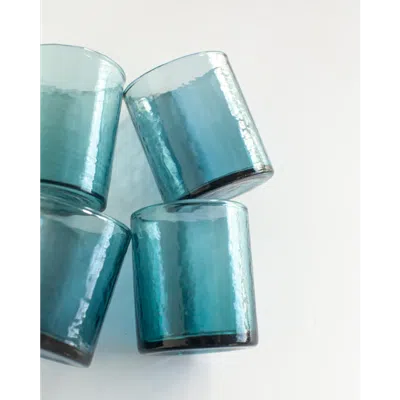 Creative Women Handblown Hammered Glasses In Blue