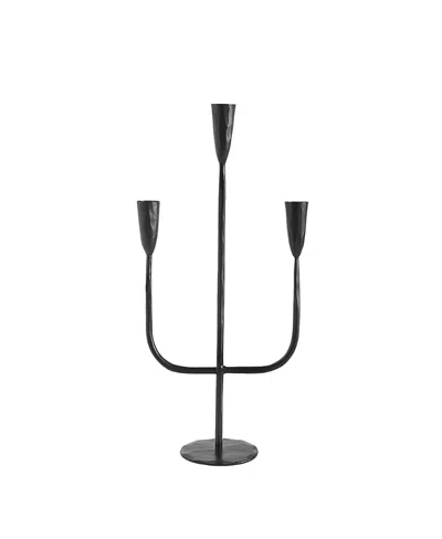 Creative Women Handforged Iron Candelabra In Black