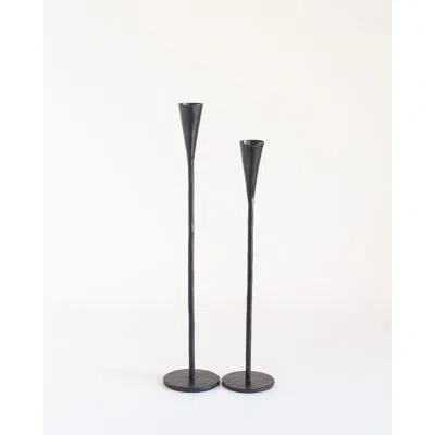 Creative Women Phoenix Candlesticks Set Of 2 - Brass Finish In Black