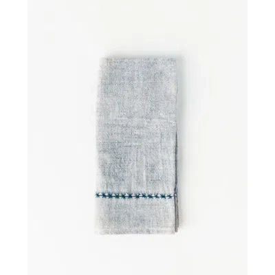 Creative Women Pulled Cotton Napkins - Set Of 4 In Blue