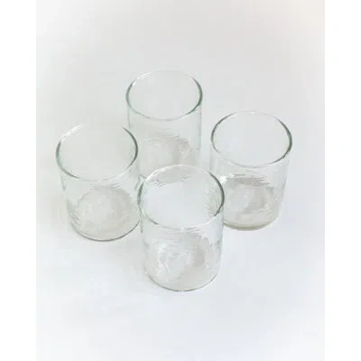 Creative Women Recycled Hammered Small Glasses S/4 - Amber In Clear