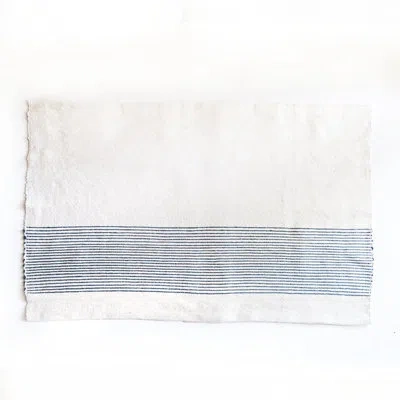 Creative Women Ribbons Cotton Bath Mat In Blue