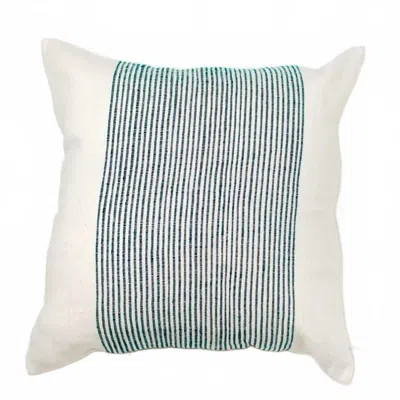 Creative Women Riviera 20" Cotton Throw Pillow In Navy/ White