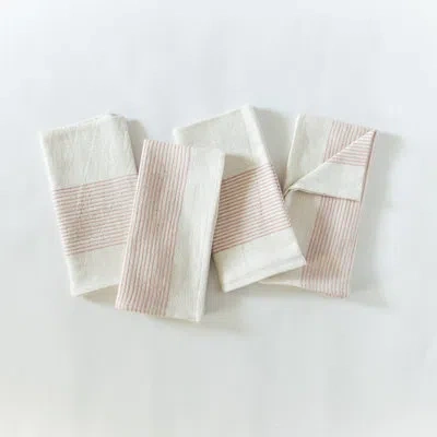 Creative Women Riviera Cotton Napkins - Set Of 4 In Pink
