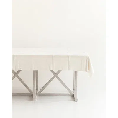 Creative Women Riviera Cotton Tablecloth - 96" In Beige