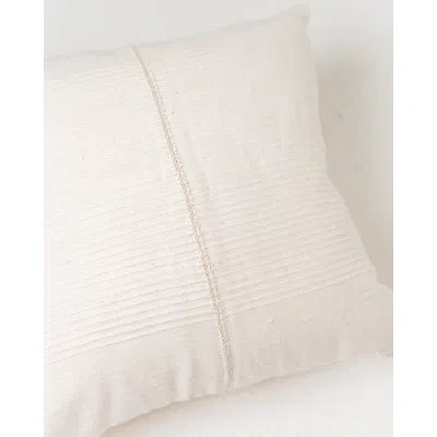 Creative Women Riviera Hand-stitch Throw Pillow Cover In Beige