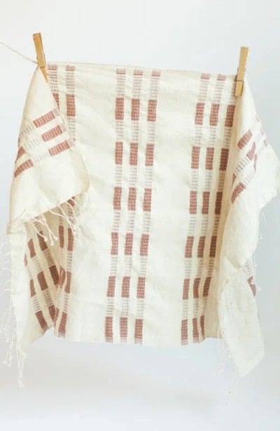 Creative Women Soho Hand Towel In Natural/terracotta