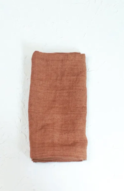 Creative Women Stone Washed Linen Napkins In Terracotta