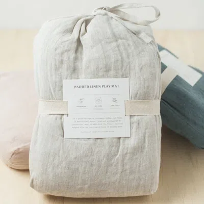 Creative Women Stone Washed Linen Quilted Playmat In Natural
