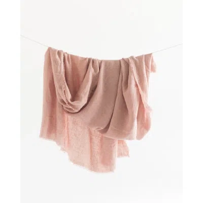 Creative Women Stone Washed Linen Tablecloth In Pink