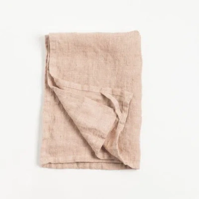 Creative Women Stone Washed Linen Tea Towel In Blush