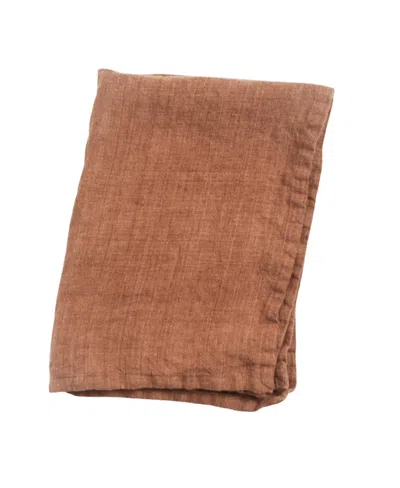 Creative Women Stone Washed Linen Tea Towel In Brown