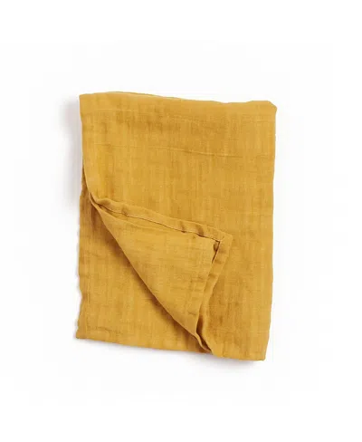 Creative Women Stone Washed Linen Tea Towel In Gold