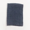 Creative Women Stone Washed Linen Tea Towel In Navy
