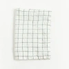 Creative Women Stone Washed Linen Tea Towel In Windowpane