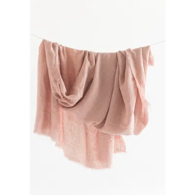 Creative Women Stone Washed Linen Throw In Blush
