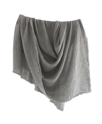 Creative Women Stone Washed Linen Throw In Gray