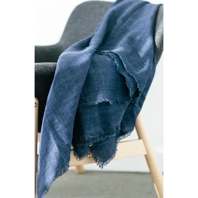 Creative Women Stone Washed Linen Throw In Navy