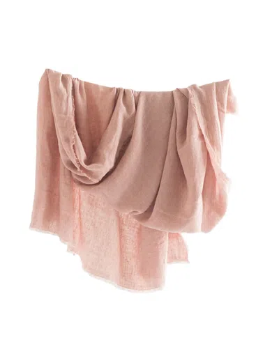 Creative Women Stone Washed Linen Throw In Pink