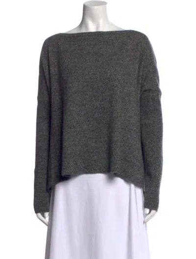 Pre-owned Creatures Of Comfort Cashmere Bateau Neckline Sweater In Gray