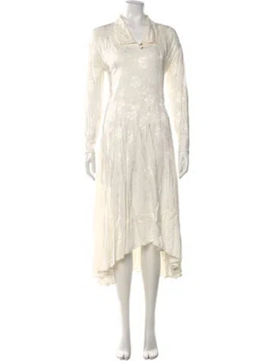 Pre-owned Creatures Of Comfort Floral Print Long Dress In Neutral