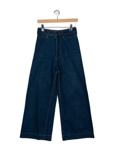 Pre-owned Creatures Of Comfort High-rise Wide Leg Jeans In Blue