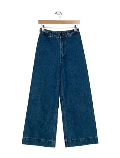 Pre-owned Creatures Of Comfort High-rise Wide Leg Jeans In Blue