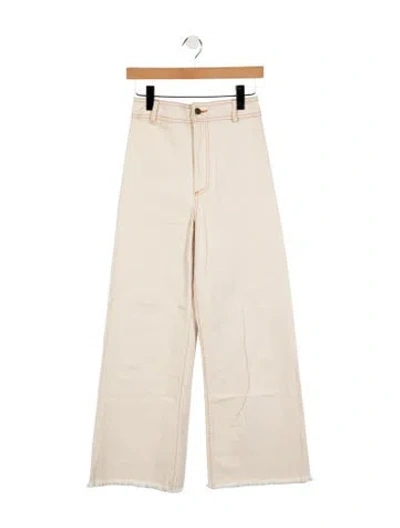 Pre-owned Creatures Of Comfort High-rise Wide Leg Jeans In Neutral