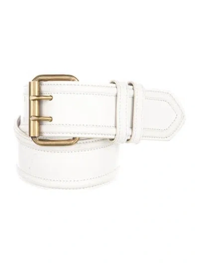 Pre-owned Creatures Of Comfort Leather Waist Belt In White