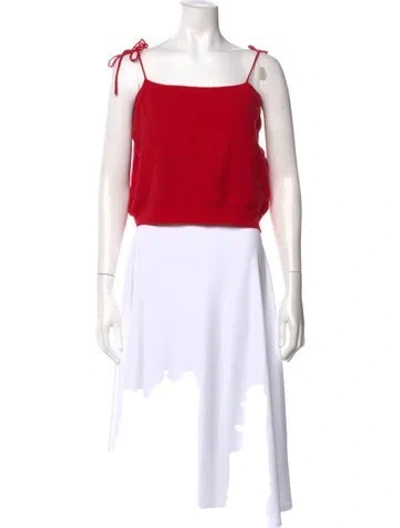 Pre-owned Creatures Of Comfort Merino Wool Square Neckline Top In Red